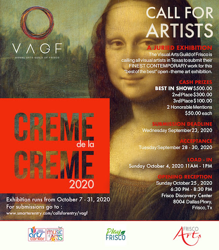 VAGF “Creme de la Creme” Art Show ~ Call Deadline Sept. 23