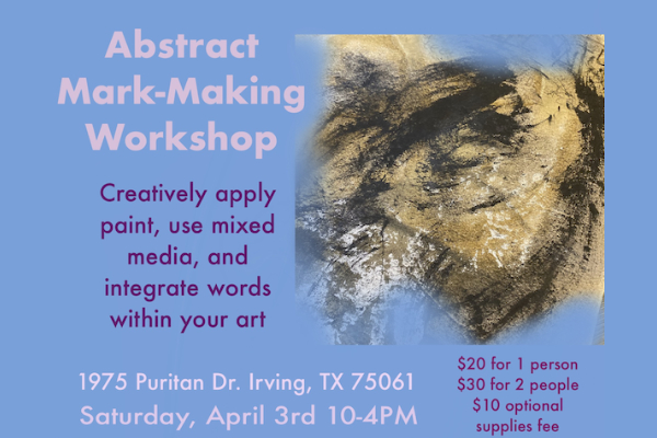 Abstract Mark-Making Workshop April 3 with Aidan Donahue