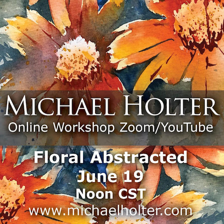 Floral Abstracted Online Watercolor Workshop with Michael Holter