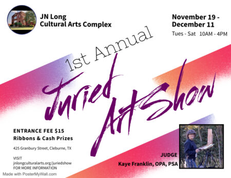 1st Annual Juried Art Show at the JN Long Cultural Arts Complex — call for entries