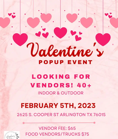 Valentine’s Popup Event call for artists